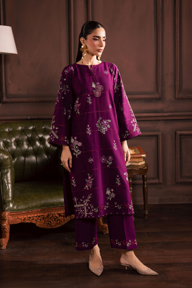 A warm winter South Asian outfit in soft khaddar, designed for Pakistani and Indian festive events, weddings, Eid gatherings and elegant everyday wear.