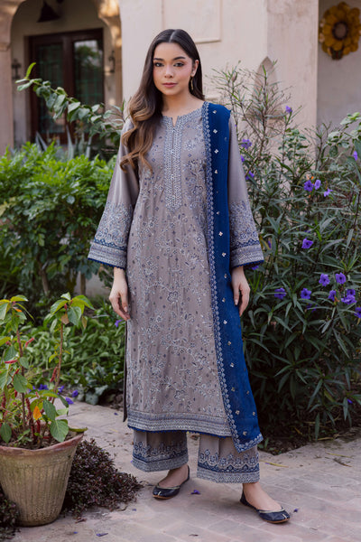  Ezlyin 3Pc - Embroidered Karandi Dress BATIK WINTER PRET 2025  BATIK   XS / Grey / Karandi-S / Grey / Karandi-M / Grey / Karandi-L / Grey / Karandi-XL / Grey / Karandi