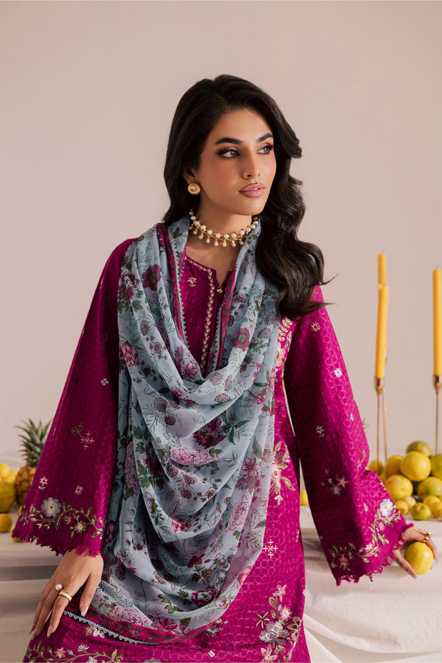 Floral Pine 3Pc - Embroidered Khaddar Dress