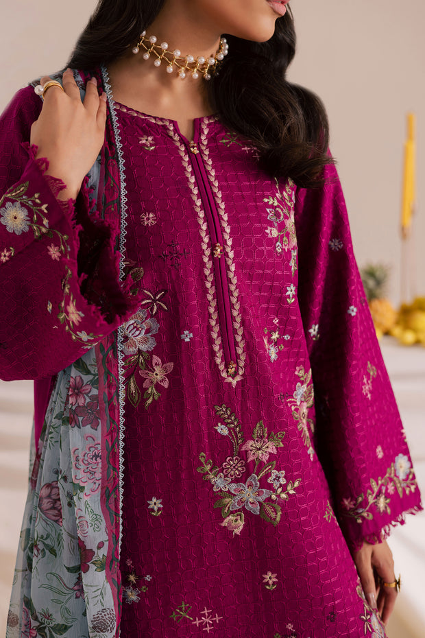 Floral Pine 3Pc - Embroidered Khaddar Dress
