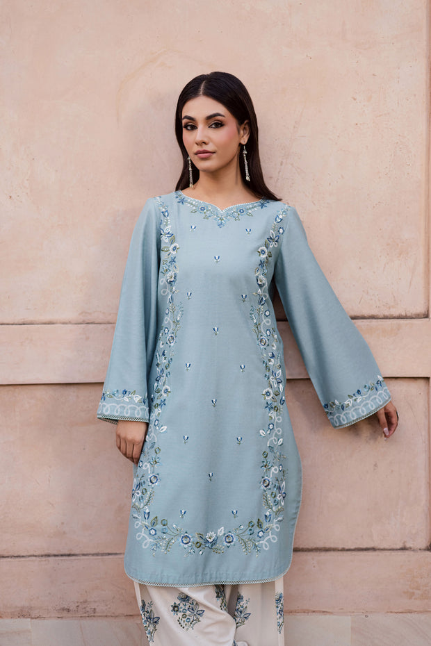 Frosty 2Pc - Embroidered Karandi Dress