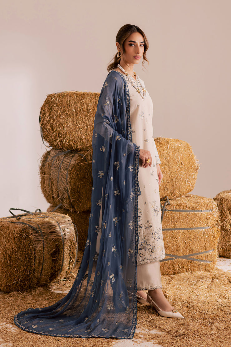 Gul e Lala 3Pc - Embroidered Khaddar Dress