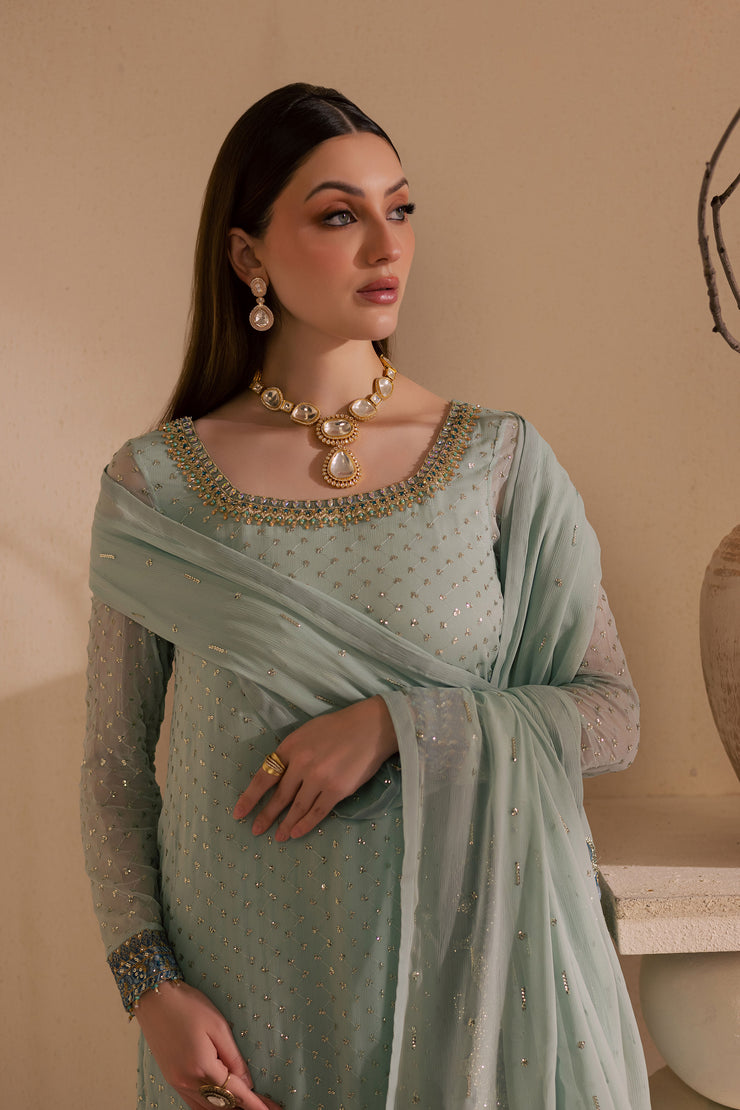 Gulzar 3Pc - Embroidered Luxe Pret