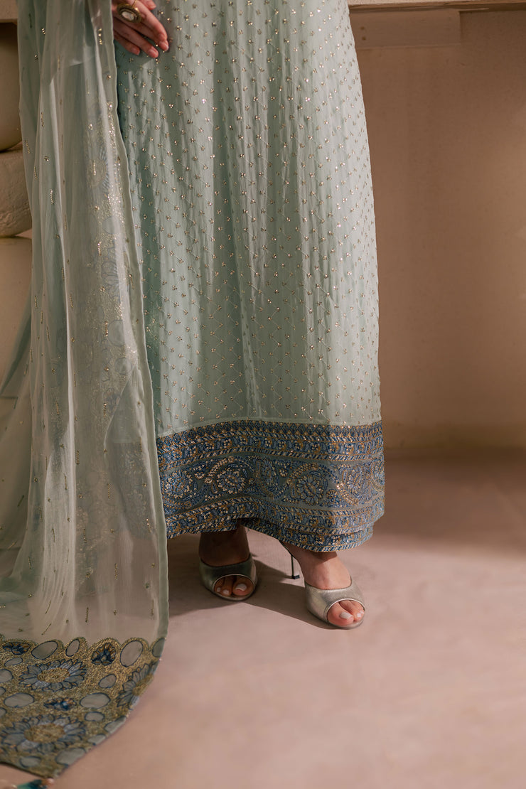 Gulzar 3Pc - Embroidered Luxe Pret