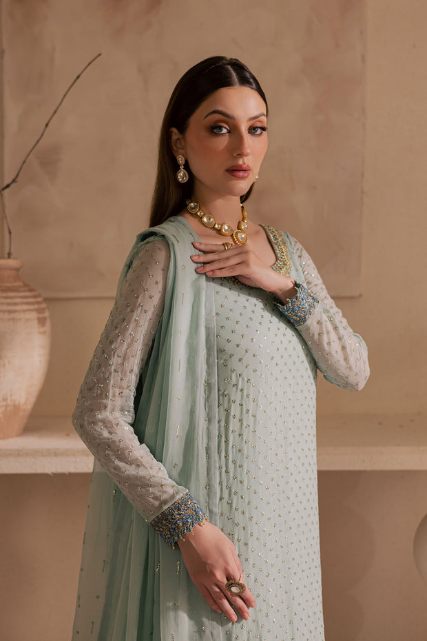 Gulzar 3Pc - Embroidered Luxe Pret