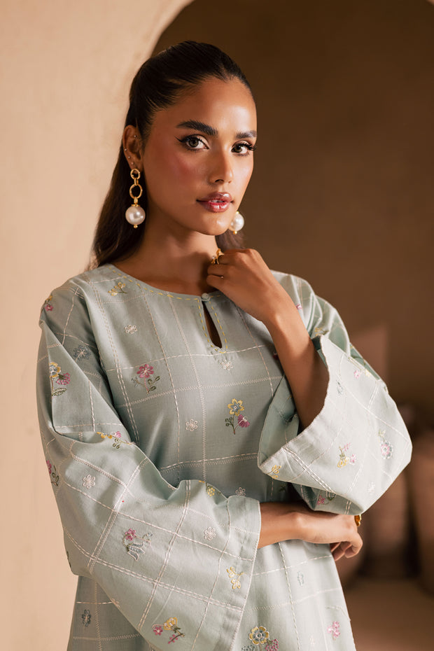 Ice Snow 2Pc - Embroidered Khaddar Dress