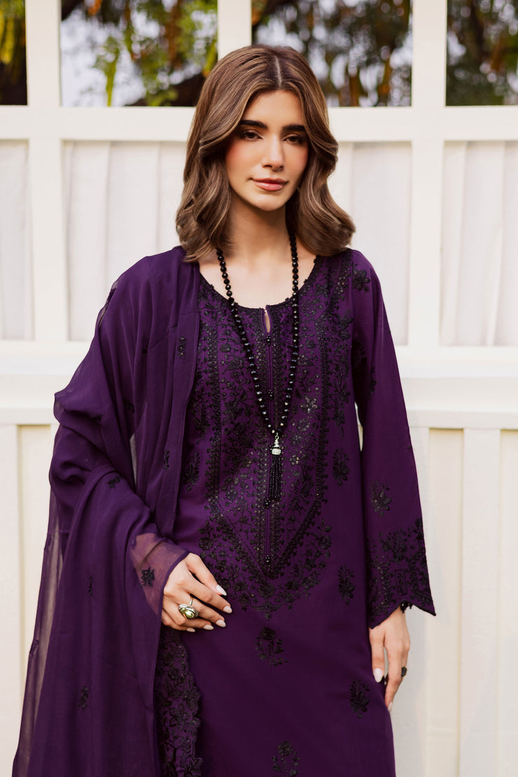 Jimmy 3Pc - Embroidered Khaddar Dress