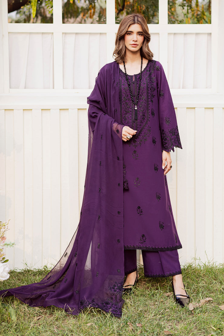 Jimmy 3Pc - Embroidered Khaddar Dress
