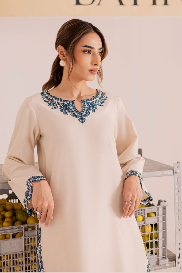 Jumbo 2Pc - Embroidered Khaddar Dress