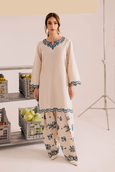 Jumbo 2Pc - Embroidered Khaddar Dress