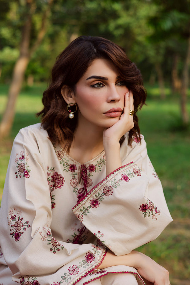 Meer 2Pc - Embroidered Khaddar Dress