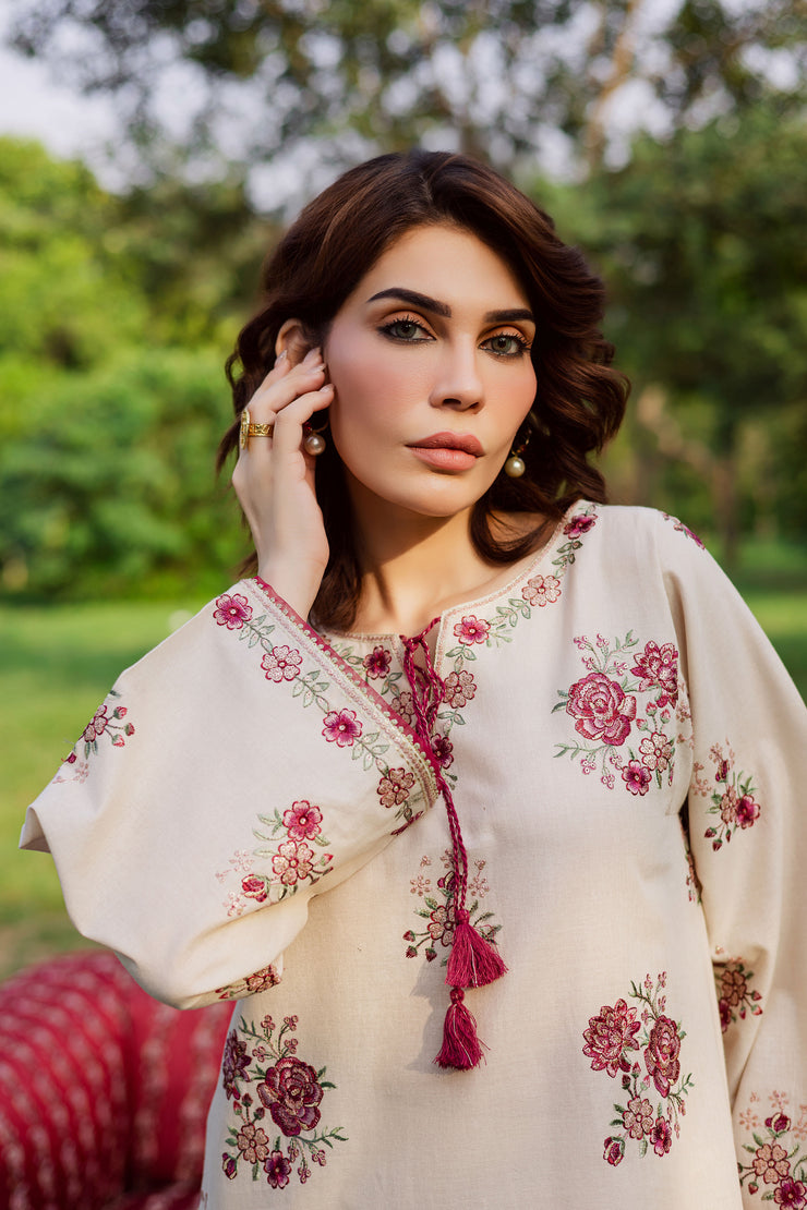 Meer 2Pc - Embroidered Khaddar Dress