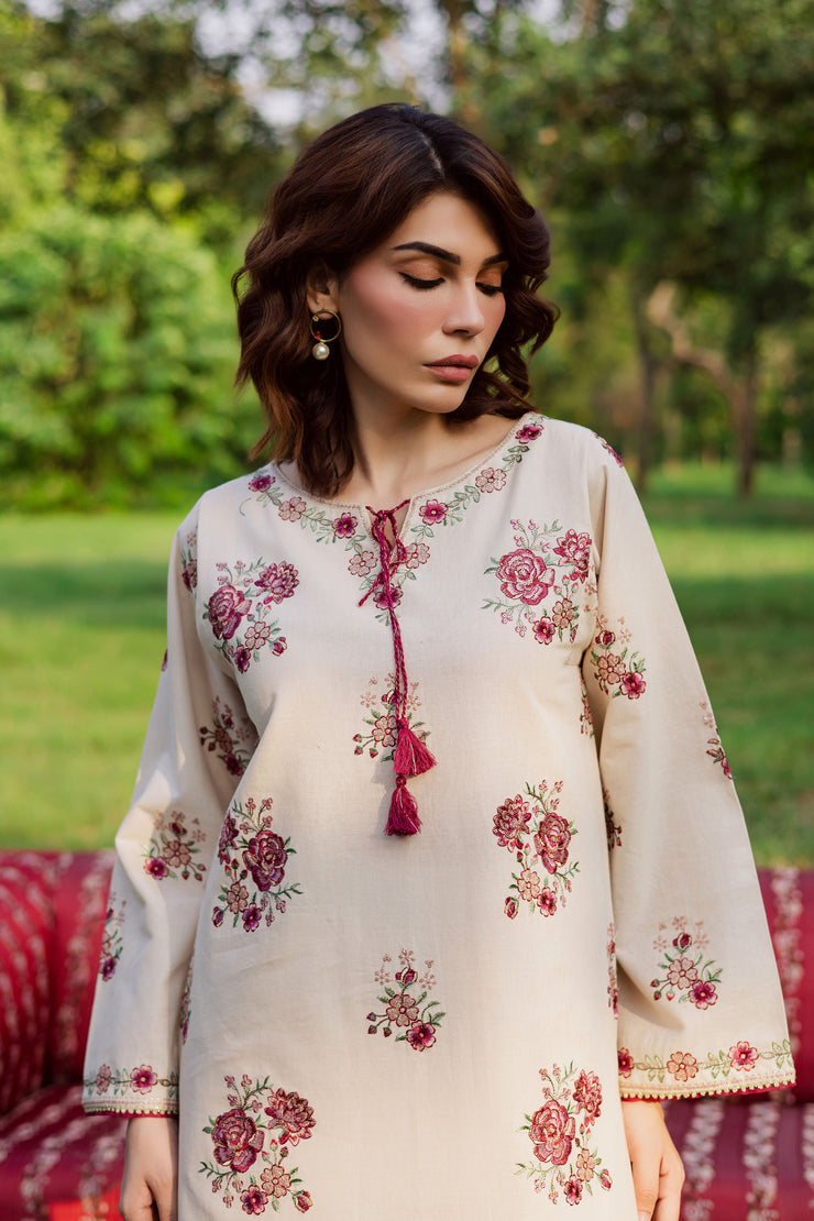 Meer 2Pc - Embroidered Khaddar Dress