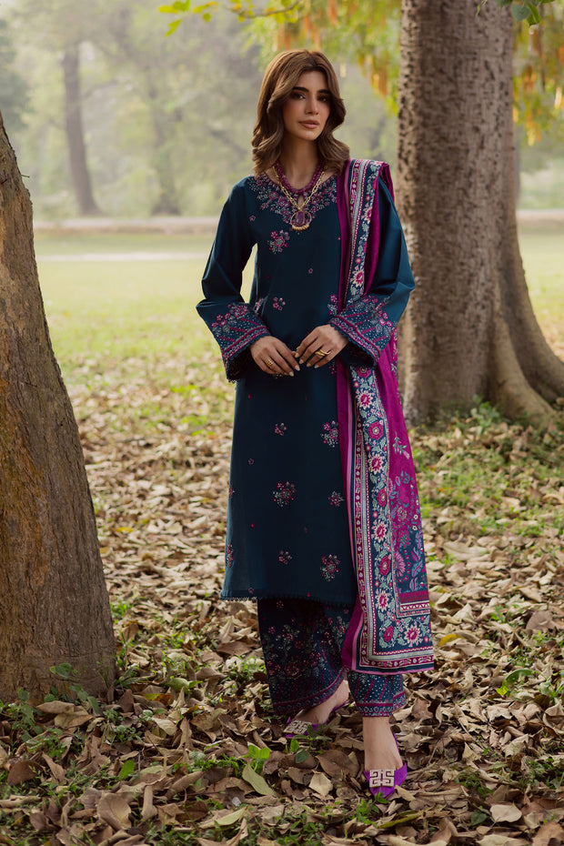 Moscow 3Pc - Embroidered Khaddar Dress