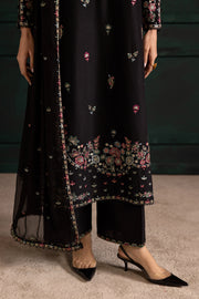 Night flower 3Pc - Embroidered Khaddar Dress