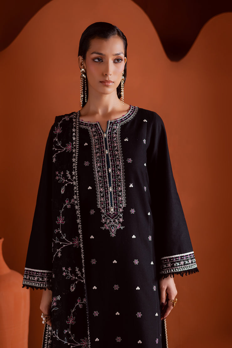 Noirline 3Pc - Embroidered Khaddar Dress