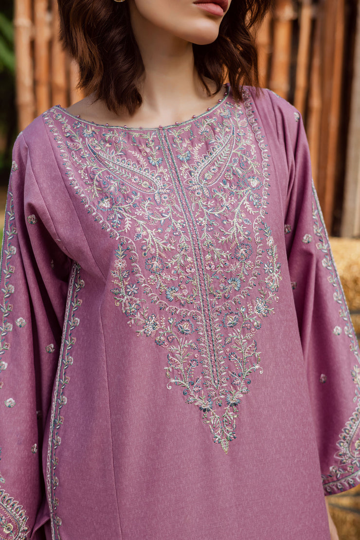  Nozomi 3Pc - Embroidered Karandi Dress BATIK WINTER PRET 2025  BATIK   XS / Dusky Orchid / Karandi-S / Dusky Orchid / Karandi-M / Dusky Orchid / Karandi-L / Dusky Orchid / Karandi-XL / Dusky Orchid / Karandi