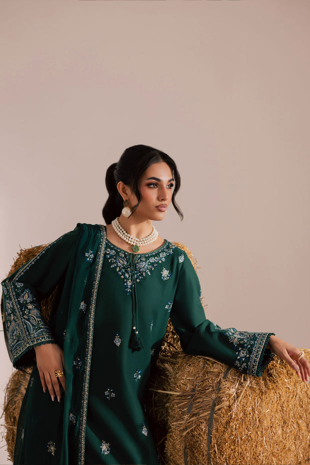  Nuriya 3Pc - Embroidered Khaddar Dress BATIK WINTER PRET 2025  BATIK   XS / Ocean Green / Khaddar-S / Ocean Green / Khaddar-M / Ocean Green / Khaddar-L / Ocean Green / Khaddar-XL / Ocean Green / Khaddar