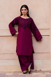 Pink Dipp 2Pc - Embroidered Khaddar Dress