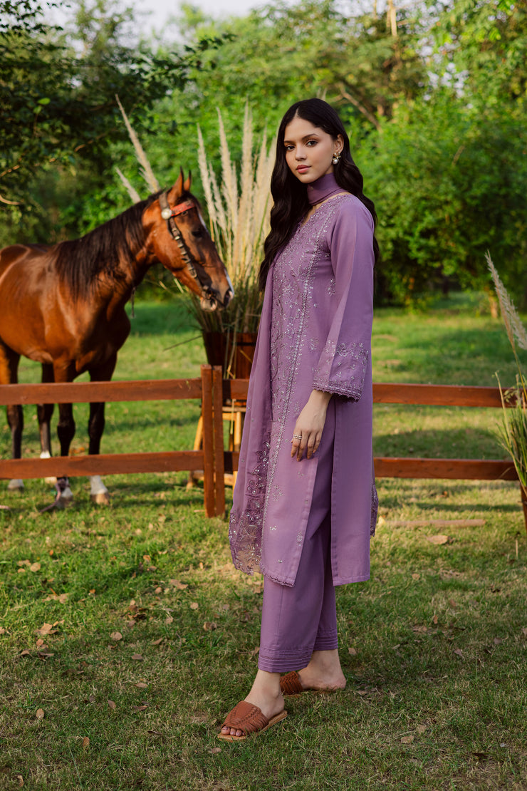 Raeven 3Pc - Embroidered Khaddar Dress BATIK WINTER PRET 2025  BATIK   XS / Lavender / Khaddar-S / Lavender / Khaddar-M / Lavender / Khaddar-L / Lavender / Khaddar-XL / Lavender / Khaddar