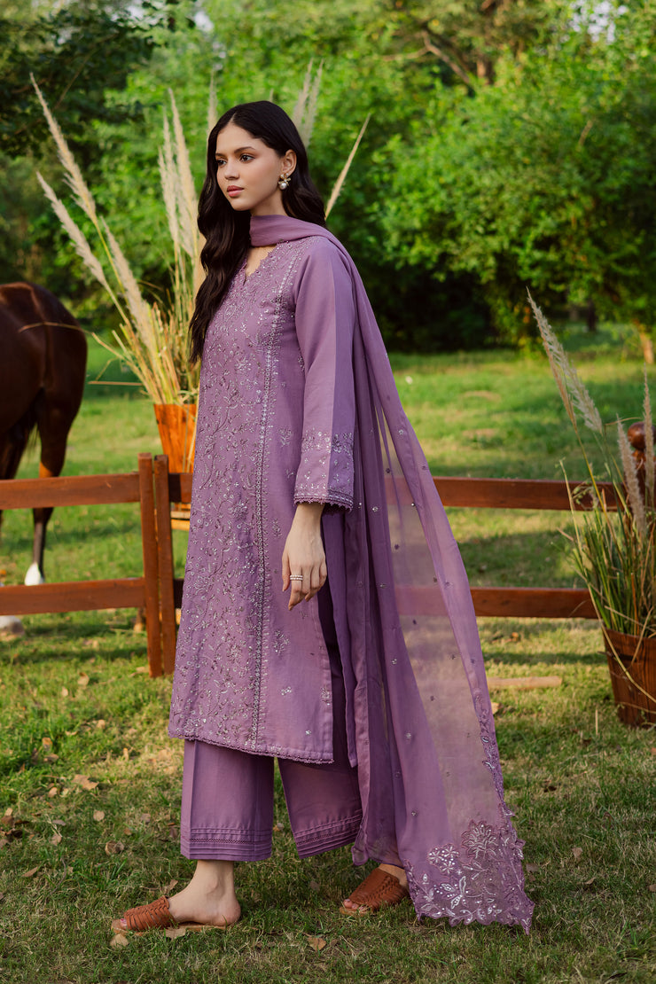 Raeven 3Pc - Embroidered Khaddar Dress BATIK WINTER PRET 2025  BATIK   XS / Lavender / Khaddar-S / Lavender / Khaddar-M / Lavender / Khaddar-L / Lavender / Khaddar-XL / Lavender / Khaddar