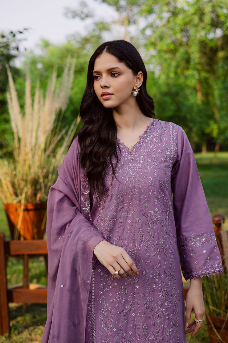 Raeven 3Pc - Embroidered Khaddar Dress BATIK WINTER PRET 2025  BATIK   XS / Lavender / Khaddar-S / Lavender / Khaddar-M / Lavender / Khaddar-L / Lavender / Khaddar-XL / Lavender / Khaddar