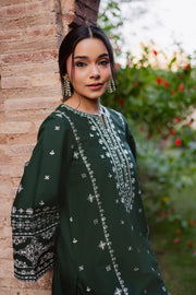 Rusty Green 2Pc - Embroidered Khaddar Dress BATIK WINTER PRET 2025  BATIK   XS / Bottle Green / Khaddar-S / Bottle Green / Khaddar-M / Bottle Green / Khaddar-L / Bottle Green / Khaddar-XL / Bottle Green / Khaddar
