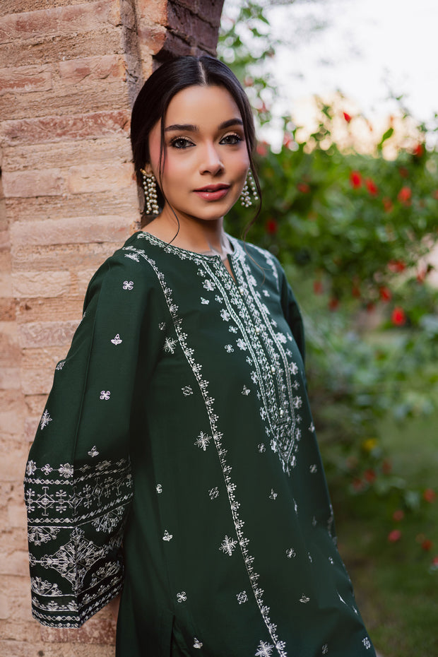 Rusty Green 2Pc - Embroidered Khaddar Dress BATIK WINTER PRET 2025  BATIK   XS / Bottle Green / Khaddar-S / Bottle Green / Khaddar-M / Bottle Green / Khaddar-L / Bottle Green / Khaddar-XL / Bottle Green / Khaddar