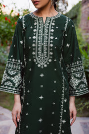 Rusty Green 2Pc - Embroidered Khaddar Dress BATIK WINTER PRET 2025  BATIK   XS / Bottle Green / Khaddar-S / Bottle Green / Khaddar-M / Bottle Green / Khaddar-L / Bottle Green / Khaddar-XL / Bottle Green / Khaddar