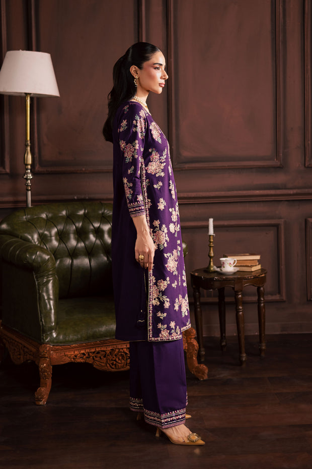 Sangria 2Pc - Embroidered Khaddar Dress