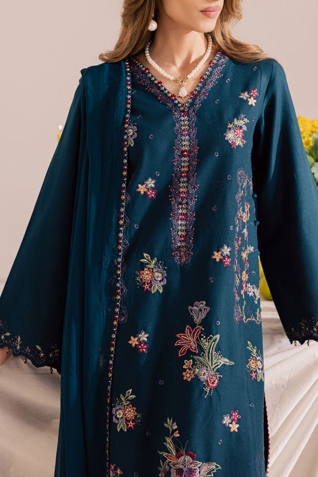Sea Mist 3Pc - Embroidered Khaddar Dress BATIK WINTER PRET 2025  BATIK   XS / Ocean Blue / Khaddar-S / Ocean Blue / Khaddar-M / Ocean Blue / Khaddar-L / Ocean Blue / Khaddar-XL / Ocean Blue / Khaddar