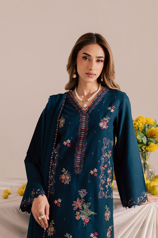 Sea Mist 3Pc - Embroidered Khaddar Dress BATIK WINTER PRET 2025  BATIK   XS / Ocean Blue / Khaddar-S / Ocean Blue / Khaddar-M / Ocean Blue / Khaddar-L / Ocean Blue / Khaddar-XL / Ocean Blue / Khaddar