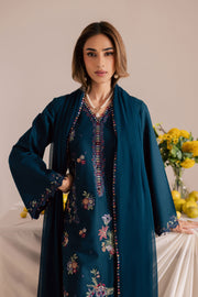 Sea Mist 3Pc - Embroidered Khaddar Dress BATIK WINTER PRET 2025  BATIK   XS / Ocean Blue / Khaddar-S / Ocean Blue / Khaddar-M / Ocean Blue / Khaddar-L / Ocean Blue / Khaddar-XL / Ocean Blue / Khaddar
