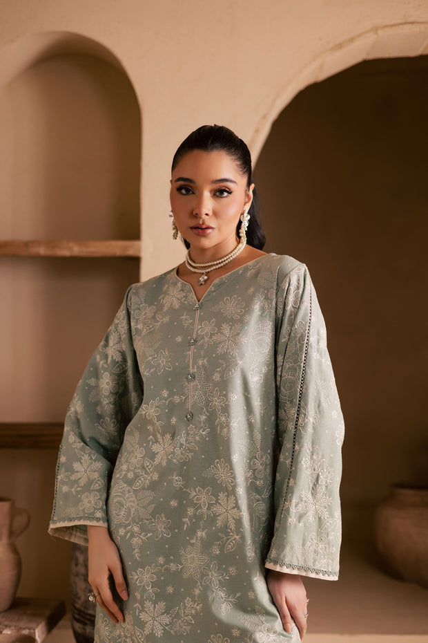 Snow Puff 2Pc - Embroidered Khaddar Dress