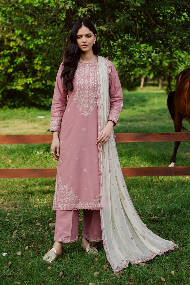  Solace Pink 3Pc - Embroidered Khaddar Dress BATIK WINTER PRET 2025  BATIK   XS / Tea Pink / Khaddar-S / Tea Pink / Khaddar-M / Tea Pink / Khaddar-L / Tea Pink / Khaddar-XL / Tea Pink / Khaddar