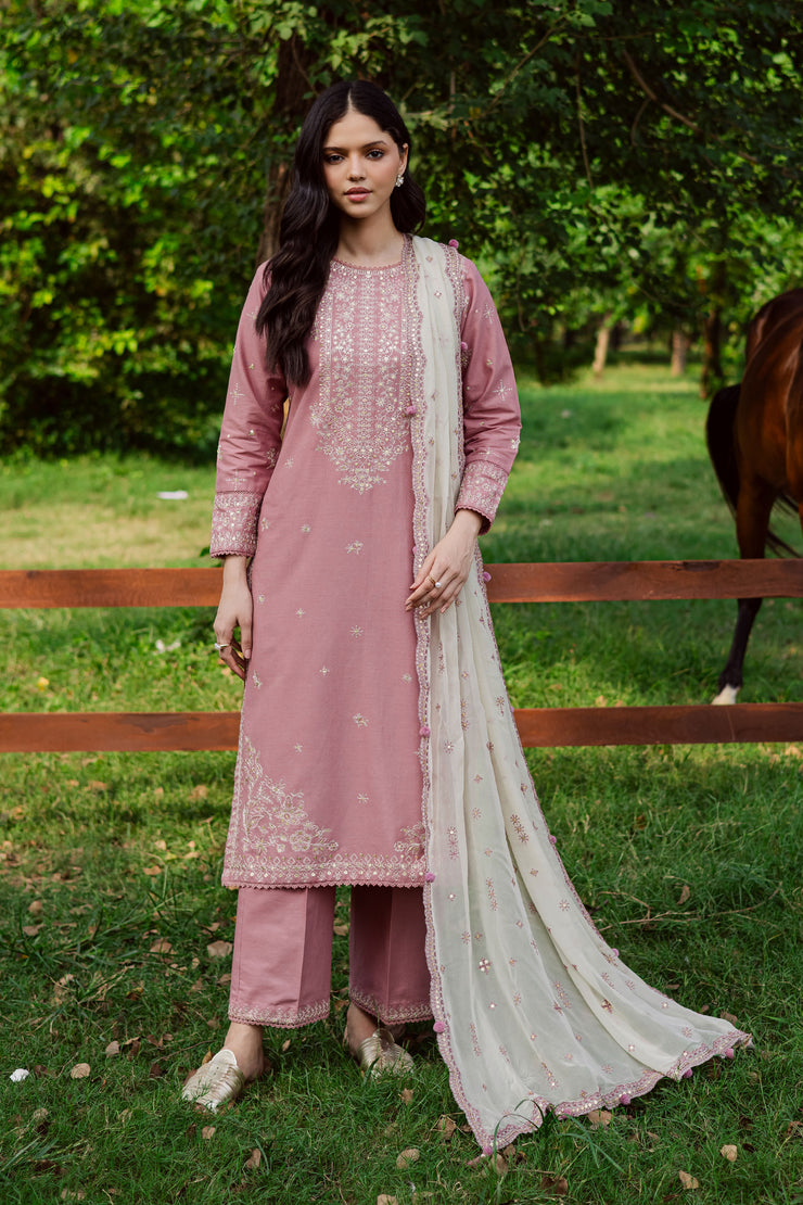  Solace Pink 3Pc - Embroidered Khaddar Dress BATIK WINTER PRET 2025  BATIK   XS / Tea Pink / Khaddar-S / Tea Pink / Khaddar-M / Tea Pink / Khaddar-L / Tea Pink / Khaddar-XL / Tea Pink / Khaddar