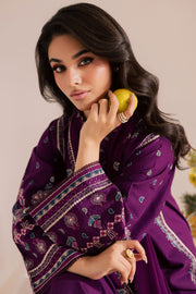 Still Purple 3Pc - Embroidered Khaddar Dress