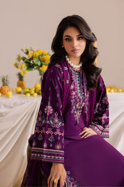 Still Purple 3Pc - Embroidered Khaddar Dress