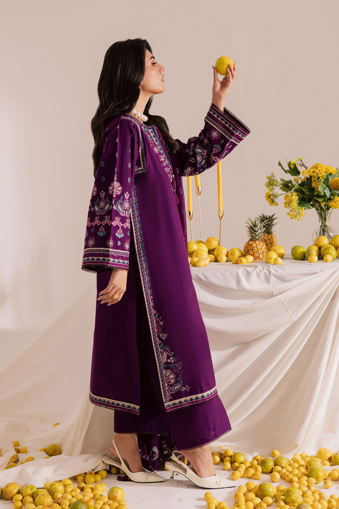 Still Purple 3Pc - Embroidered Khaddar Dress Still Purple 3Pc - Embroidered Khaddar Dress