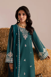 Teal Rua 3Pc - Embroidered Khaddar Dress