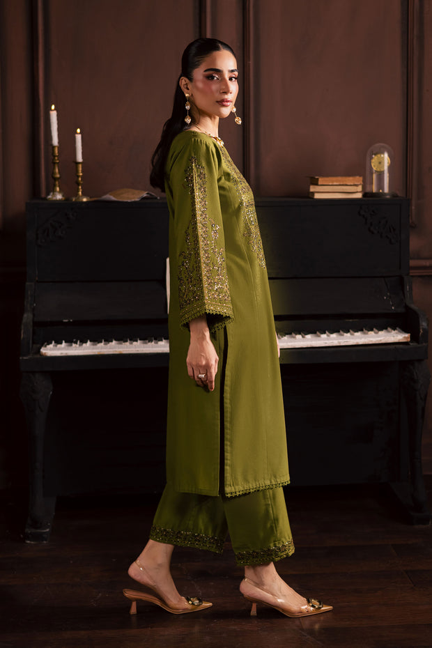 Topaz 2Pc - Embroidered Khaddar Dress