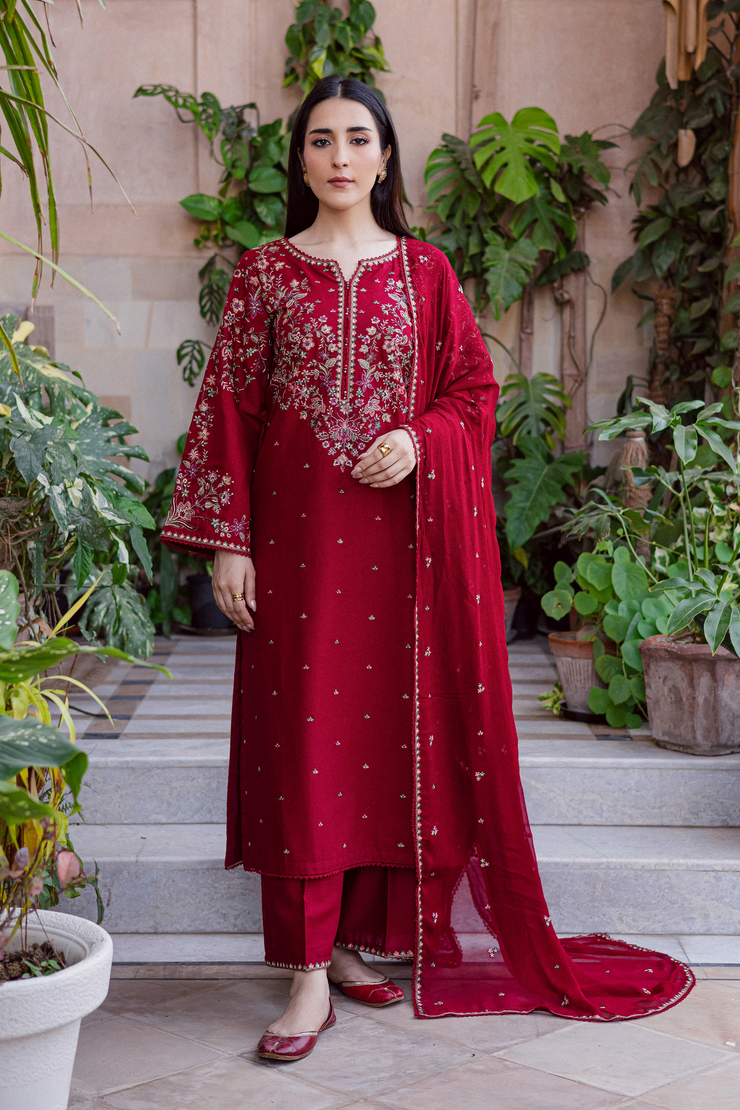 Wild Dream 3Pc - Embroidered Khaddar Dress