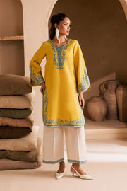 Yellow April 2Pc - Embroidered Khaddar Dress