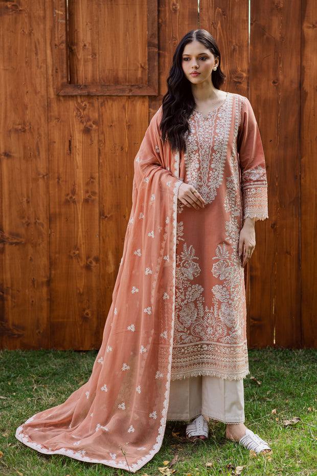 Zurah 3Pc - Embroidered Khaddar Dress