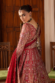 Back view of Azrina choli with refined keyhole neckline and tassel hangings, styled with regal poise. Bridal luxury Pakistani South Asian Indian.

