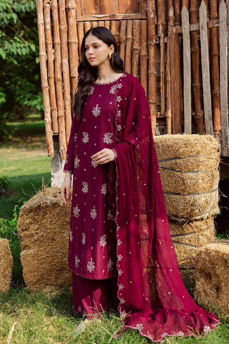 Bells 3Pc - Embroidered Karandi Dress