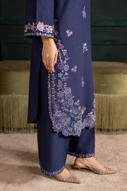 Elegant back view of Dusky three piece khaddar outfit styled for festive and evening gatherings. Ready to wear Pakistani South Asian