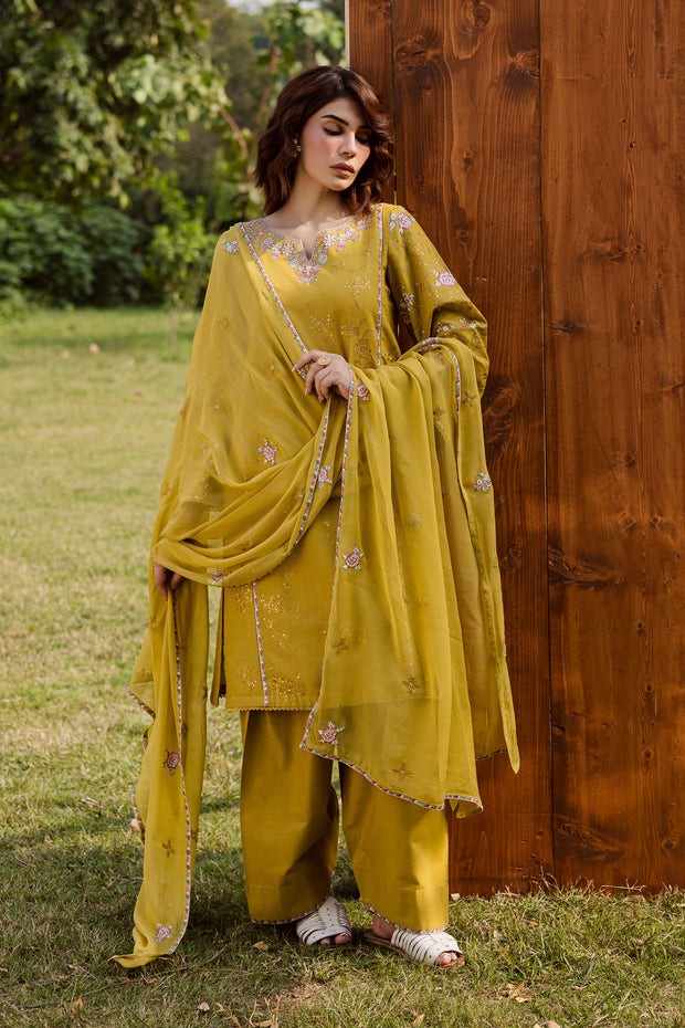 Julie 3Pc - Embroidered Khaddar Dress