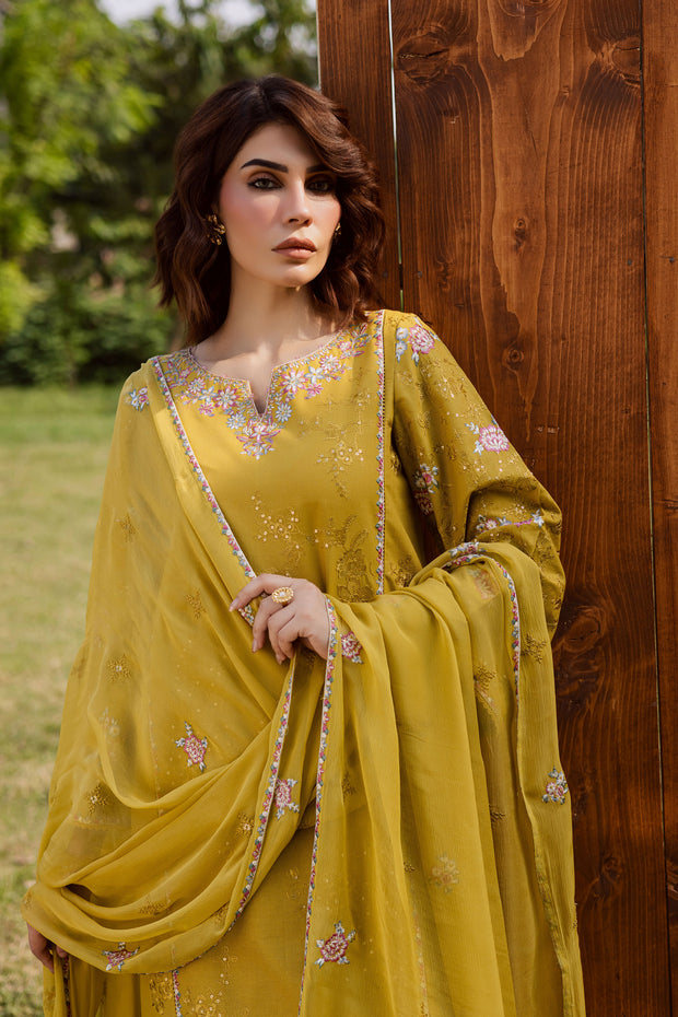 Julie 3Pc - Embroidered Khaddar Dress