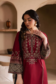 Radish 3Pc - Embroidered Khaddar Dress